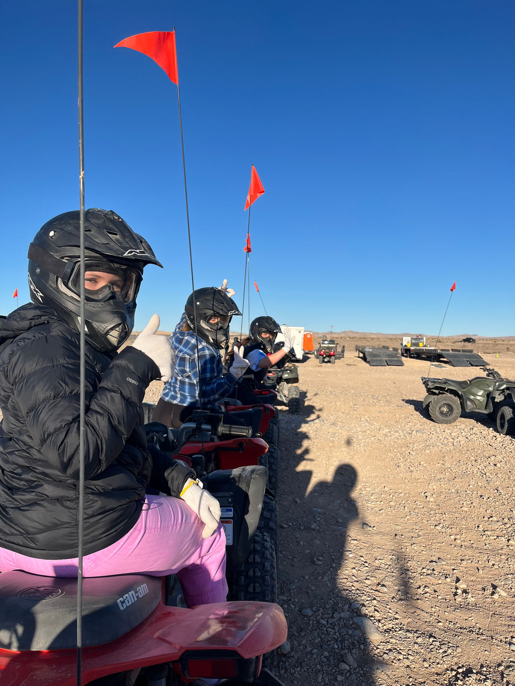 Team ATV ride in the desert